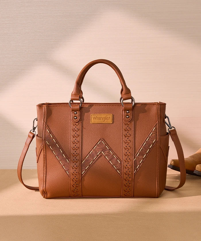 Wrangler Stitch Tote Bag in Brown
