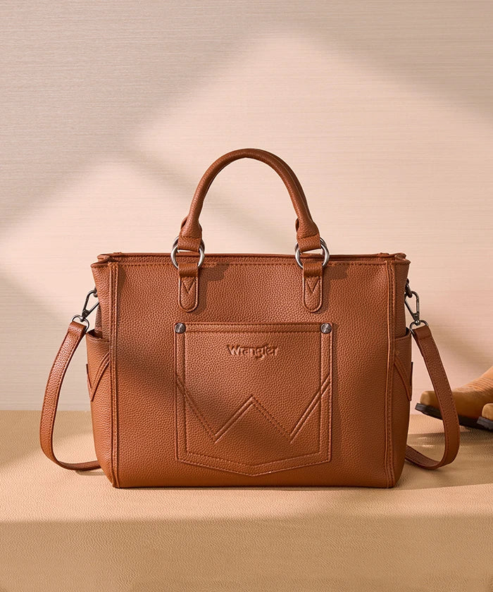 Wrangler Stitch Tote Bag in Brown
