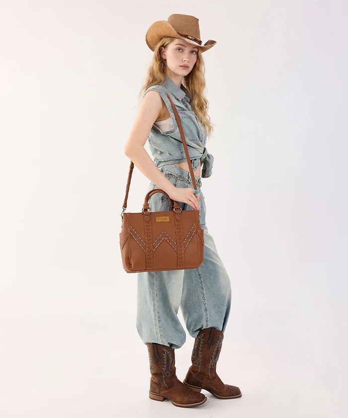 Wrangler Stitch Tote Bag in Brown