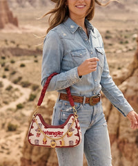 Wrangler Braided Handle Shoulder Bag in PK
