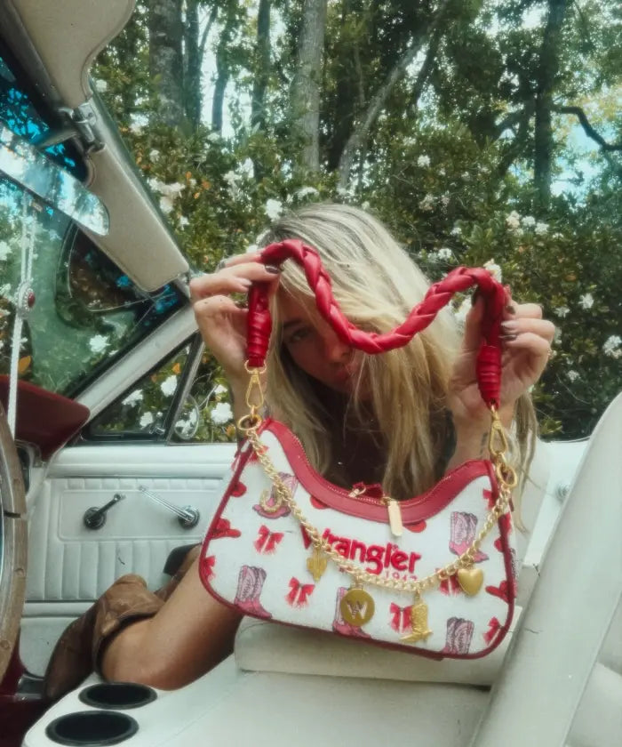 Wrangler Braided Handle Shoulder Bag in PK