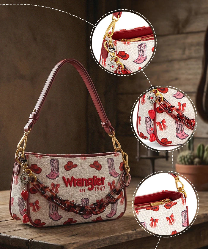 Wrangler Women's Rodeo Icons Western Baguette Shoulder Bag