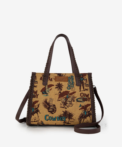 Wrangler Cowboy Print Concealed Carry Tote Bag