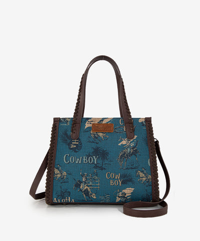 Wrangler Cowboy Print Concealed Carry Tote Bag