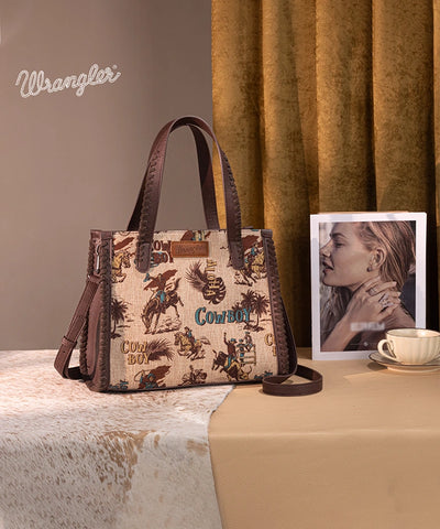Wrangler Cowboy Print Concealed Carry Tote Bag