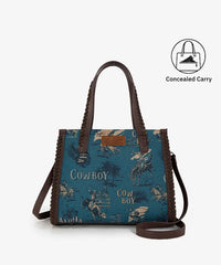 Wrangler Cowboy Print Concealed Carry Tote Bag