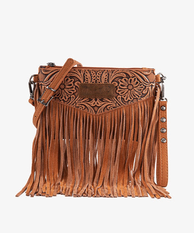 Wrangler Vintage Floral Fringe Crossbody Bag