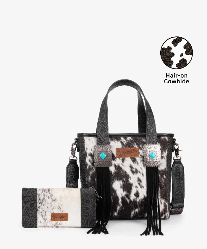 Wrangler Cowhide Fringe Concealed Carry Purse
