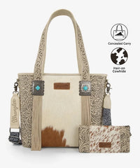 Wrangler Cowhide Fringe Concealed Carry Purse
