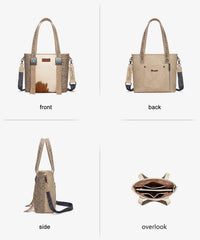 Wrangler Cowhide Fringe Concealed Carry Purse in Beige