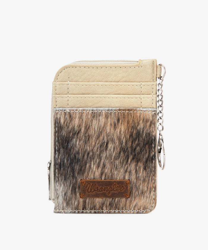 Wrangler Hair-On Cowhide Mini Zip Card Holder - Montana West World