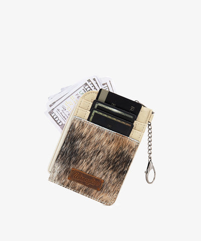 Wrangler Hair-On Cowhide Mini Zip Card Holder - Montana West World