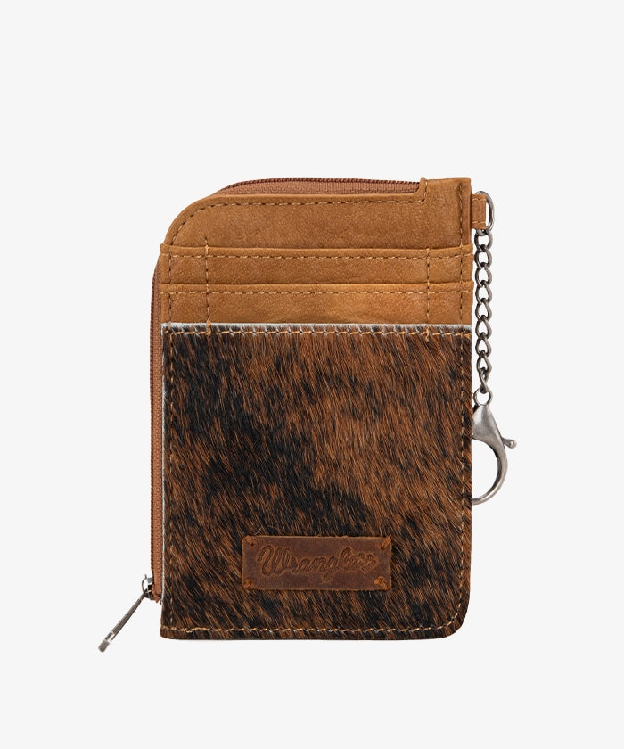 Wrangler Hair-On Cowhide Mini Zip Card Holder - Montana West World