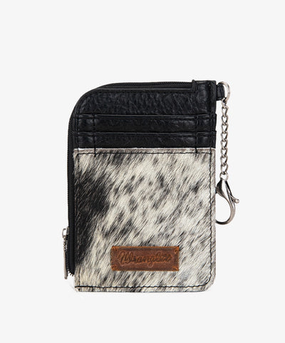 Wrangler Hair-On Cowhide Mini Zip Card Holder - Montana West World