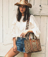 Wrangler Leopard Printed Tote Bag