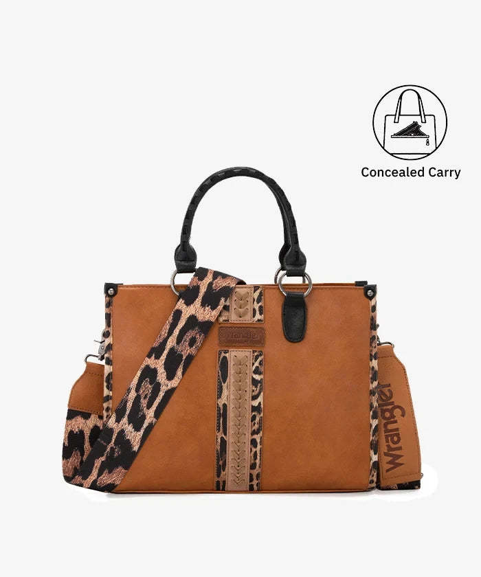 Wrangler Print Whipstitch Concealed Carry Tote Bag