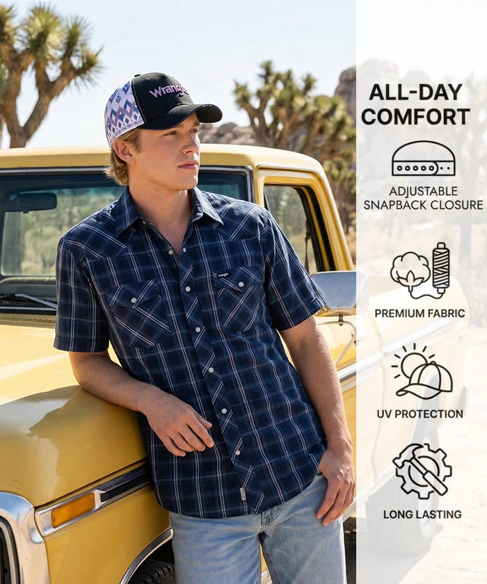 Wrangler Long Live Cowboy Hat in Black