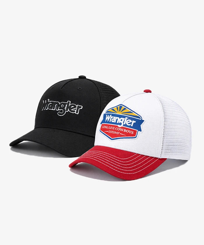Wrangler Americana mesh back trucker hat in Red 