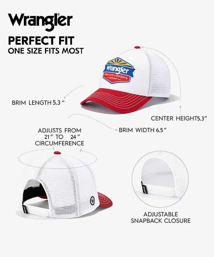 Wrangler Americana mesh back trucker hat in Red 