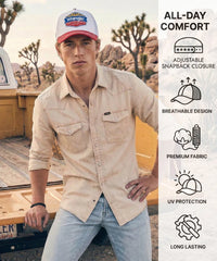 Wrangler Americana mesh back trucker hat in Red 