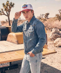 Wrangler Americana mesh back trucker hat in Red 