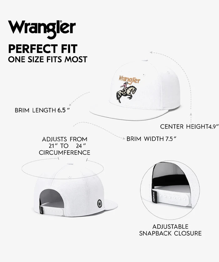 Wrangler Rodeo Cowboy Baseball Cap in White