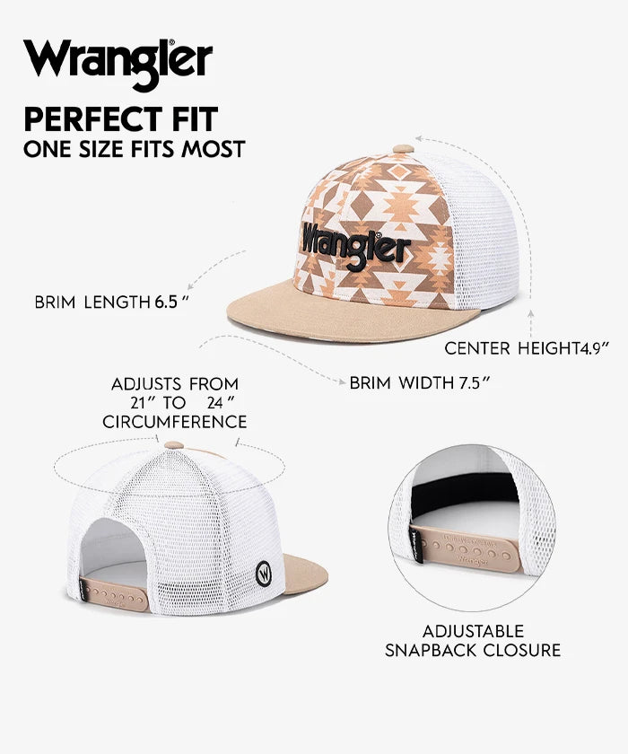 Wrangler Snapback Cowboy Hat in Beige 