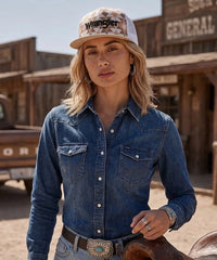 Wrangler Snapback Cowboy Hat in Beige 
