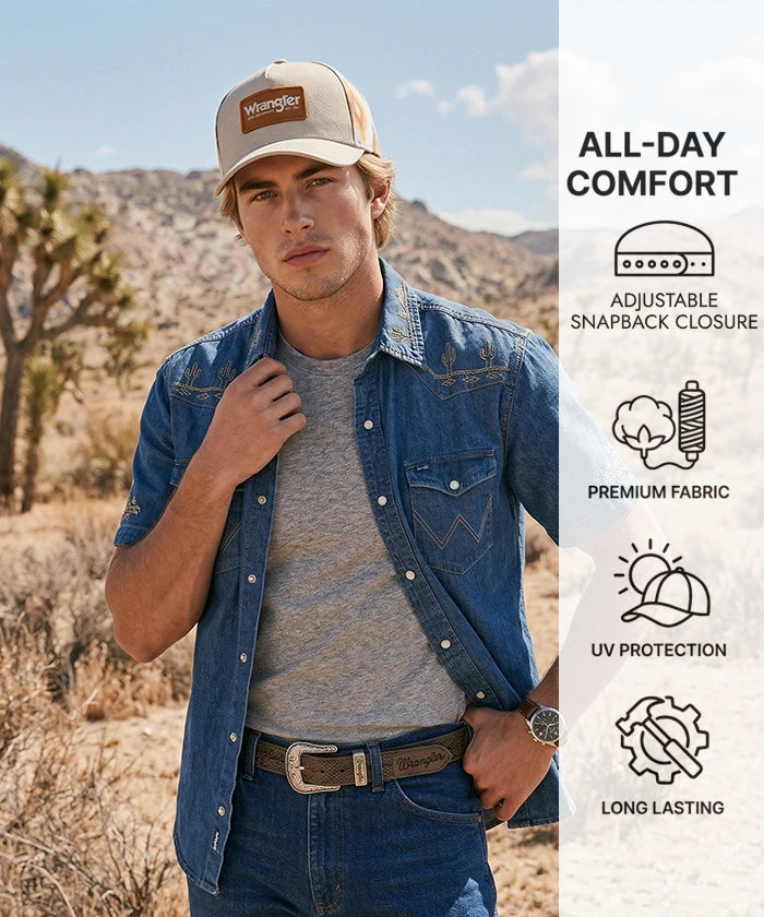 Wrangler Geometric Panel Trucker Cap in TN