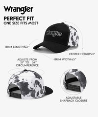 Wrangler Cow Print Baseball Cap in BK-OW