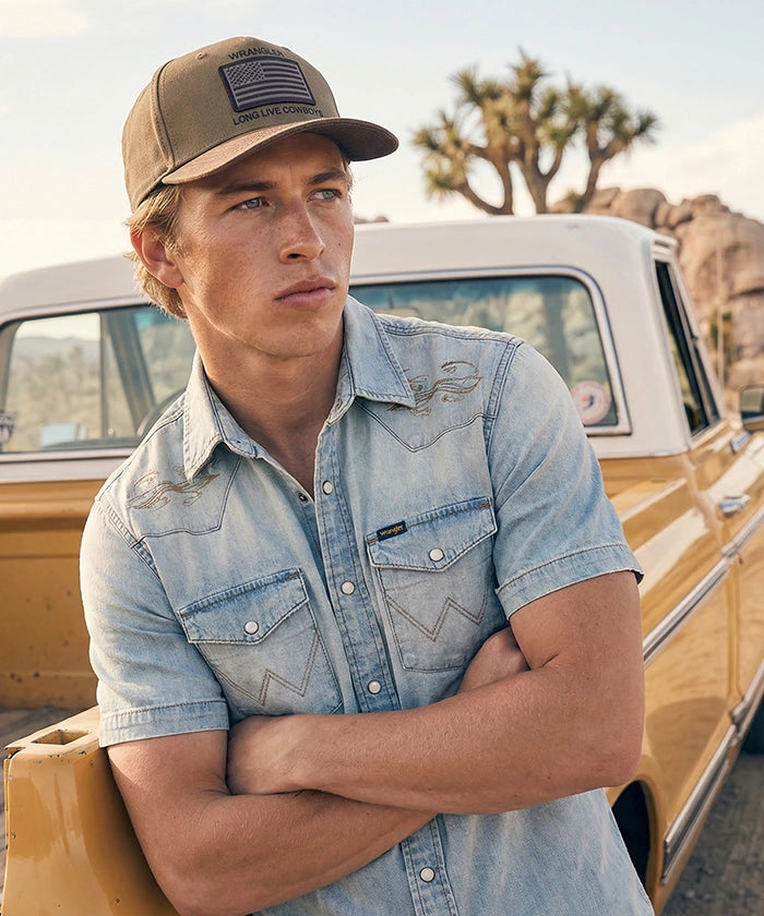 Wrangler long live cowboy Cap in Olive Green