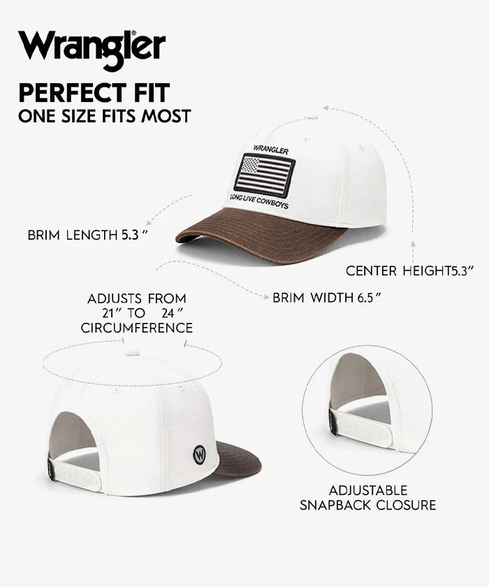 Wrangler Americana Flag Patch Baseball cap with Vintage Brown Brim