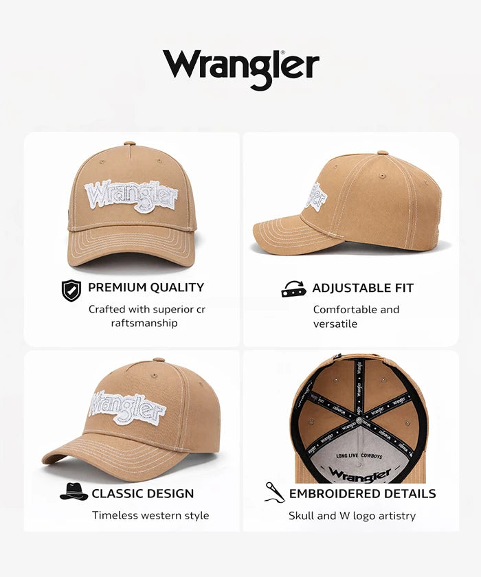 Wrangler Embroidery Trucker Cap in KH