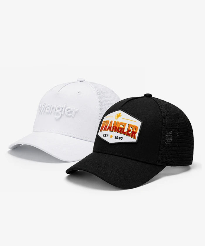 Wrangler 1947 Classic Mesh Trucker Cap in Black