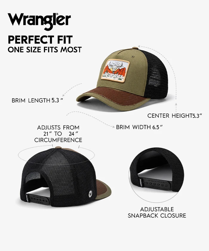 Wrangler Western Mesh Back Trucker Cap in GN