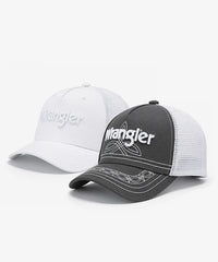 Wrangler Western Deco Stitch Mesh Back Cap in Gray