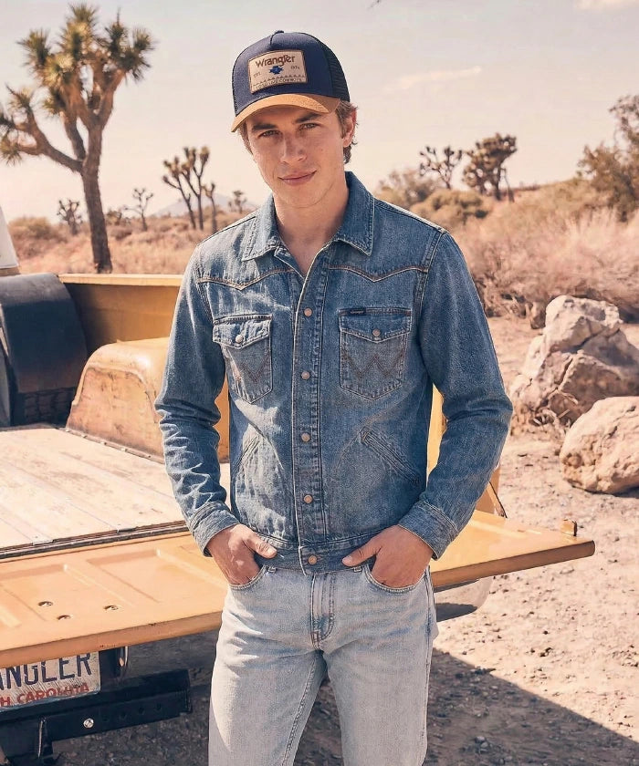 Wrangler Mesh Back Trucker Cap in NY