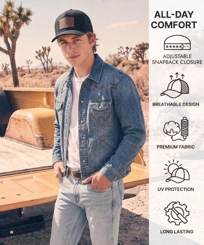 Wrangler Trucker Hat in Black
Wrangler Trucker Hat in White