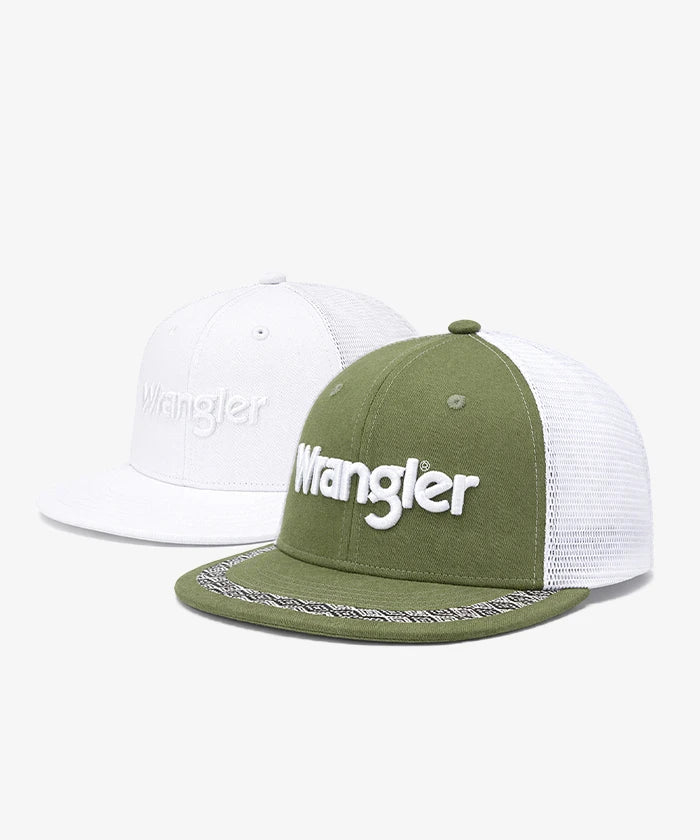 Wrangler Tribal Trim Trucker Hat in Olive Sage
