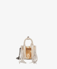 Wrangler Hair-On Fringe Mini Tote Bag in BG