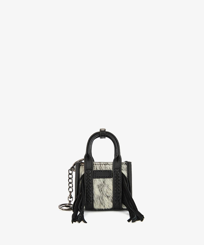 Wrangler Hair-On Fringe Mini Tote Bag in BK