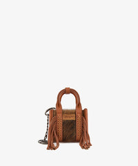 Wrangler Hair-On Fringe Mini Tote Bag in BR