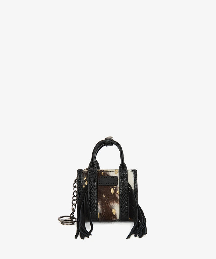Wrangler Hair-On Fringe Mini Tote Bag in BK