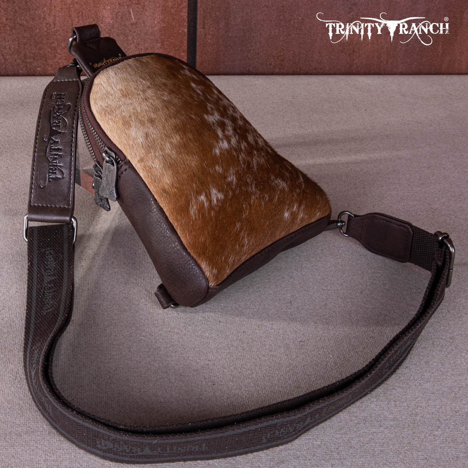 TR159-210 Trinity Ranch Genuine Hair-On Cowhide  Collection Sling Bag - Montana West World