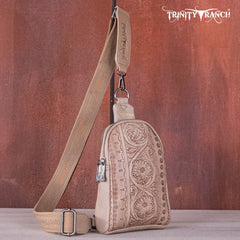 TR159-210A Trinity Ranch Floral Tooled  Collection Sling Bag - Montana West World