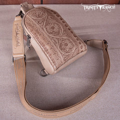 TR159-210A Trinity Ranch Floral Tooled  Collection Sling Bag - Montana West World