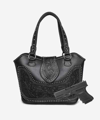 Montana West Tooling Studded Concealed Carry Handbag