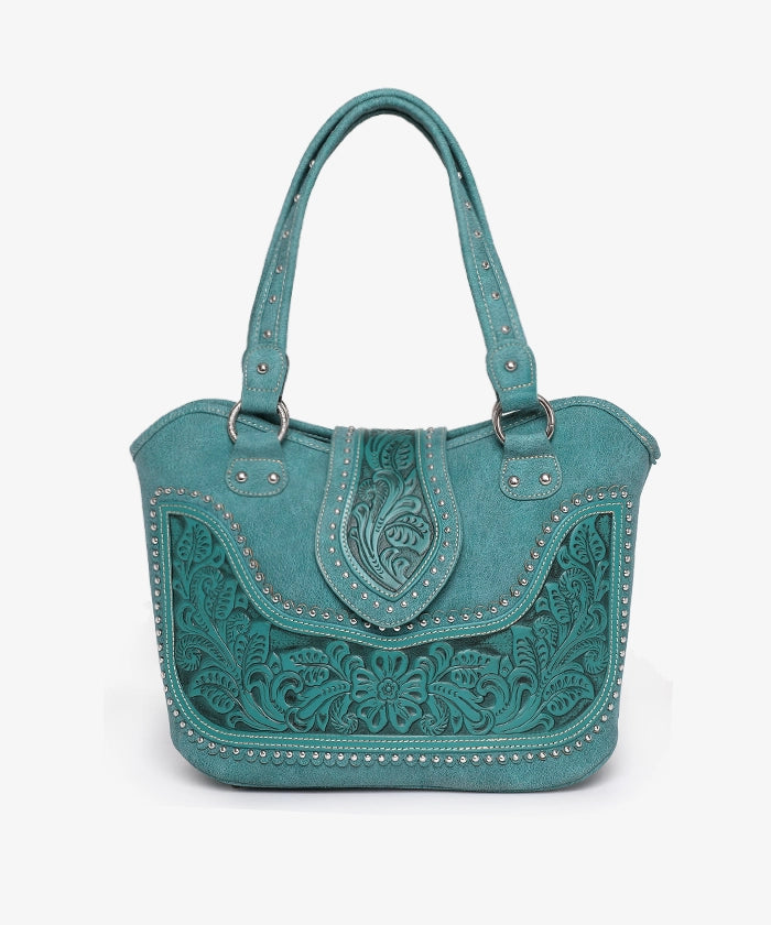 Montana West Tooling Studded Concealed Carry Handbag