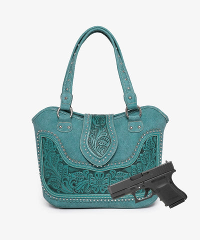 Montana West Tooling Studded Concealed Carry Handbag