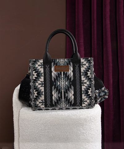 Wrangler All-Over Aztec Print Canvas Tote Bag Black